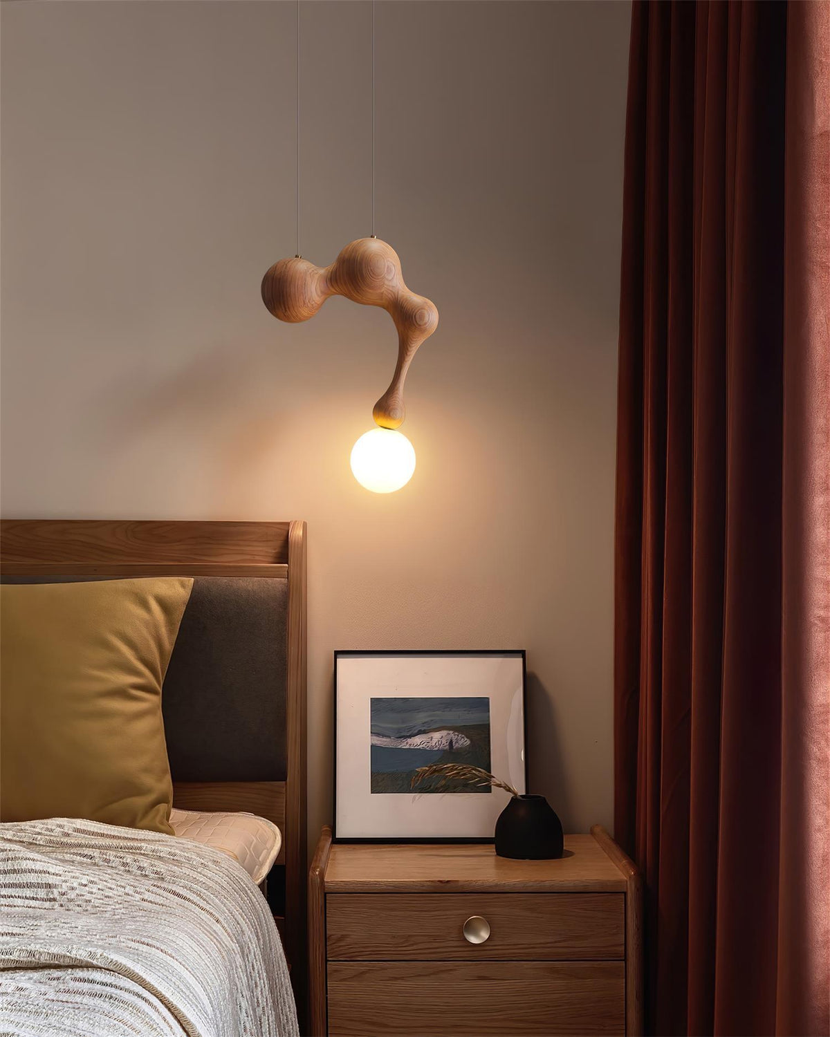 Hale luxe houten hanglamp