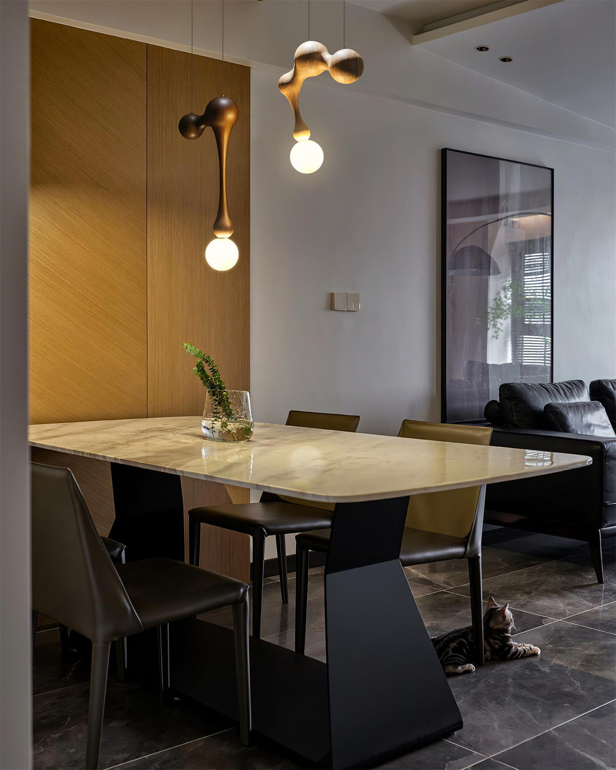 Hale luxe houten hanglamp