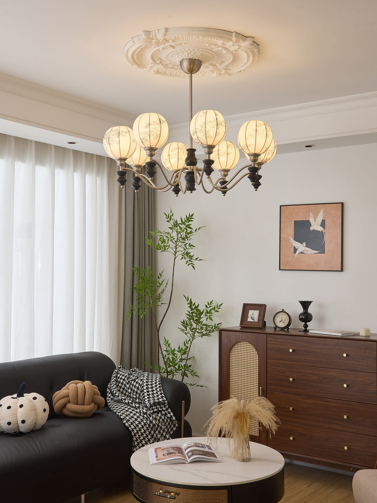 Osilan Traditionele Elegantie Vintage Houten Kroonluchter