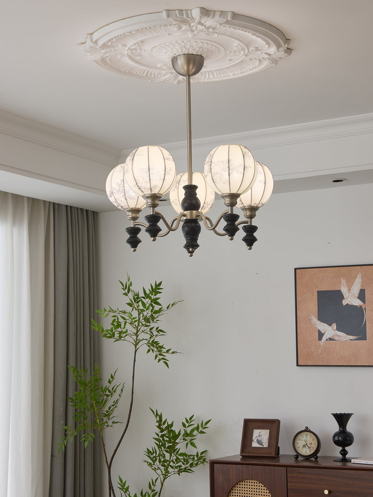Osilan Traditionele Elegantie Vintage Houten Kroonluchter