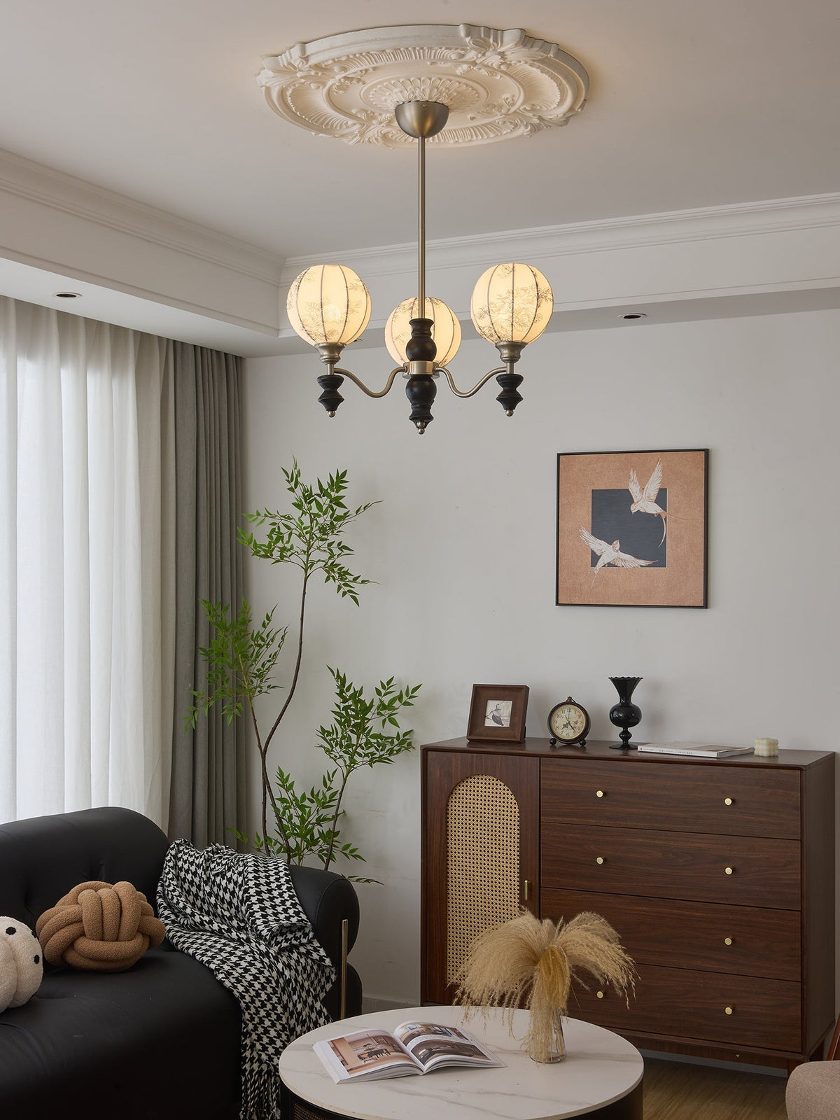 Osilan Traditionele Elegantie Vintage Houten Kroonluchter