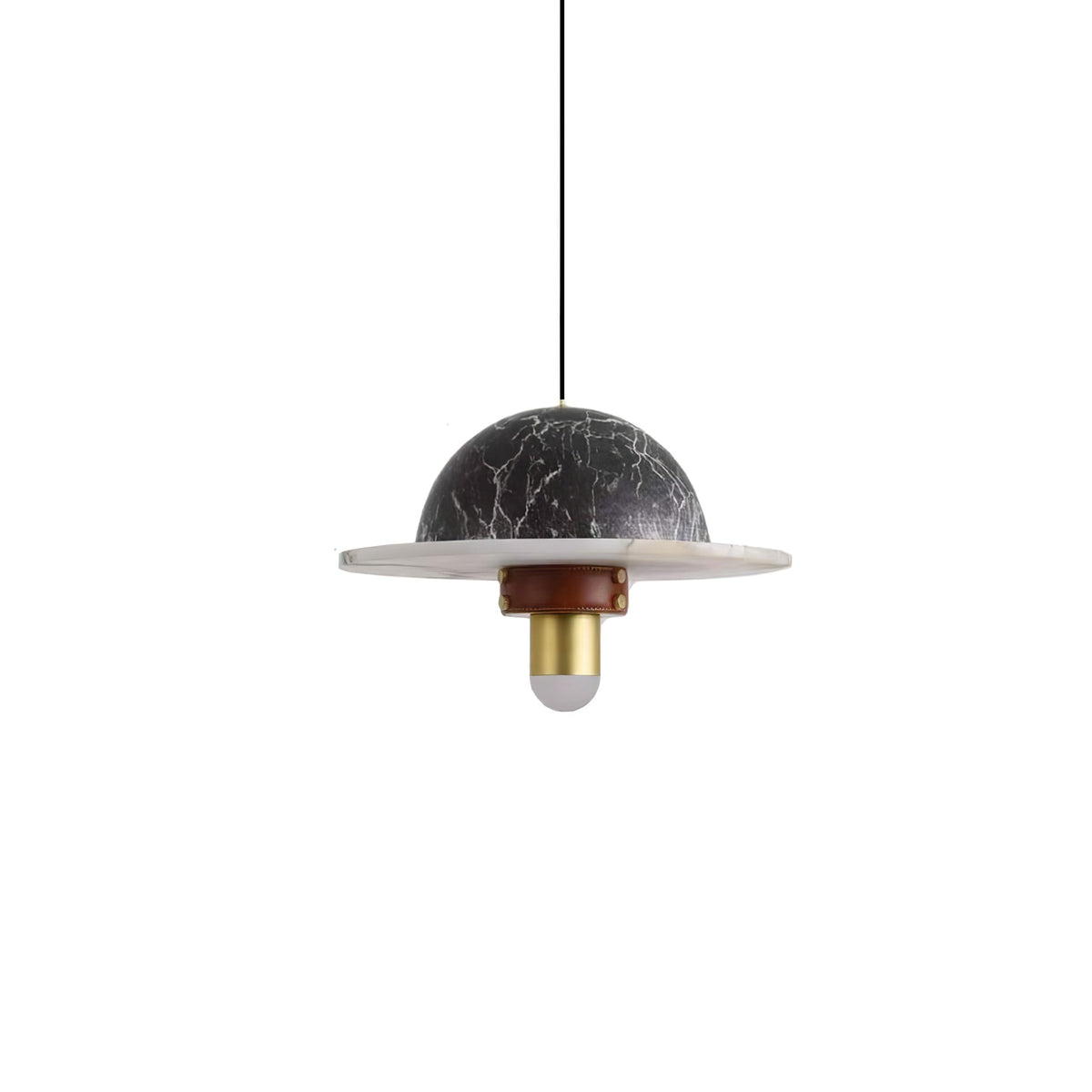Jutta hanglamp marmer leer fusie