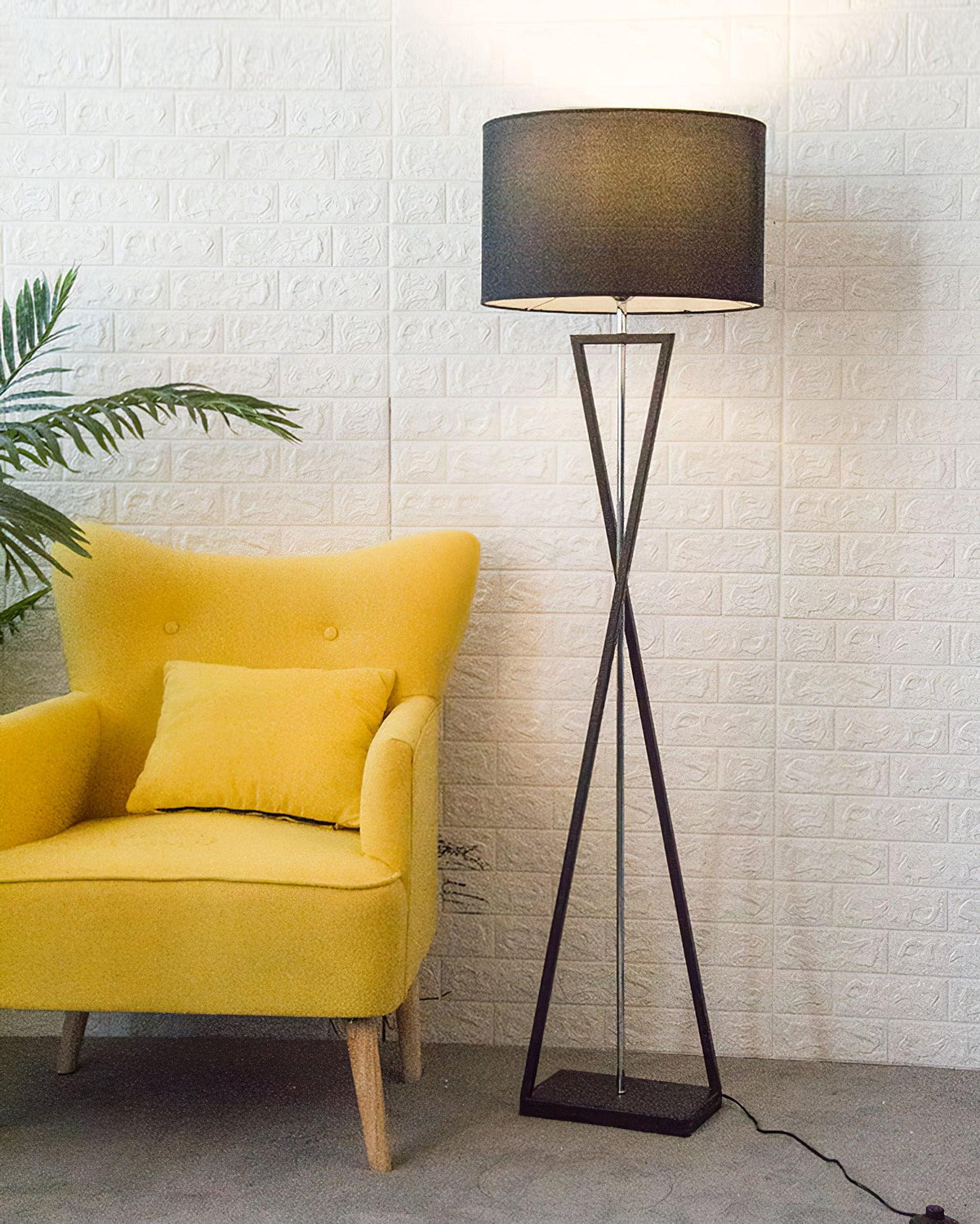 Xeno Zwart Stof Moderne vloerlamp