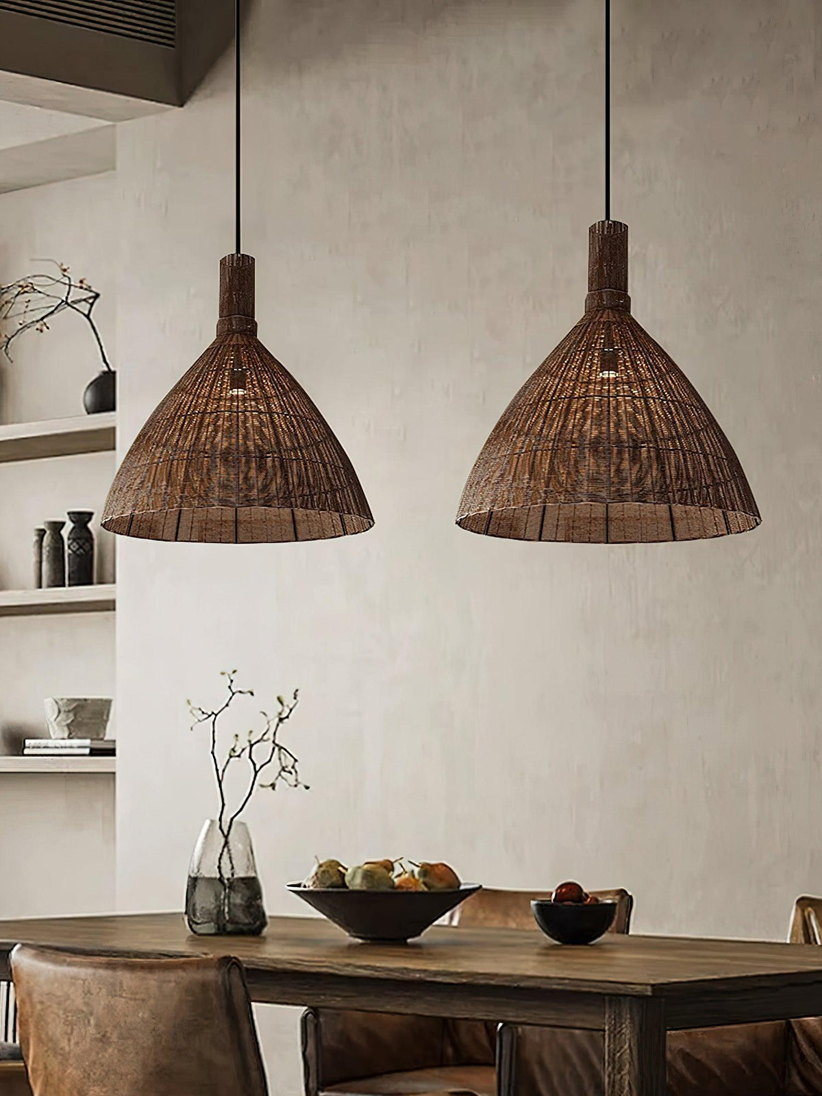 Dsplen hanglamp van natuurlijk rotan