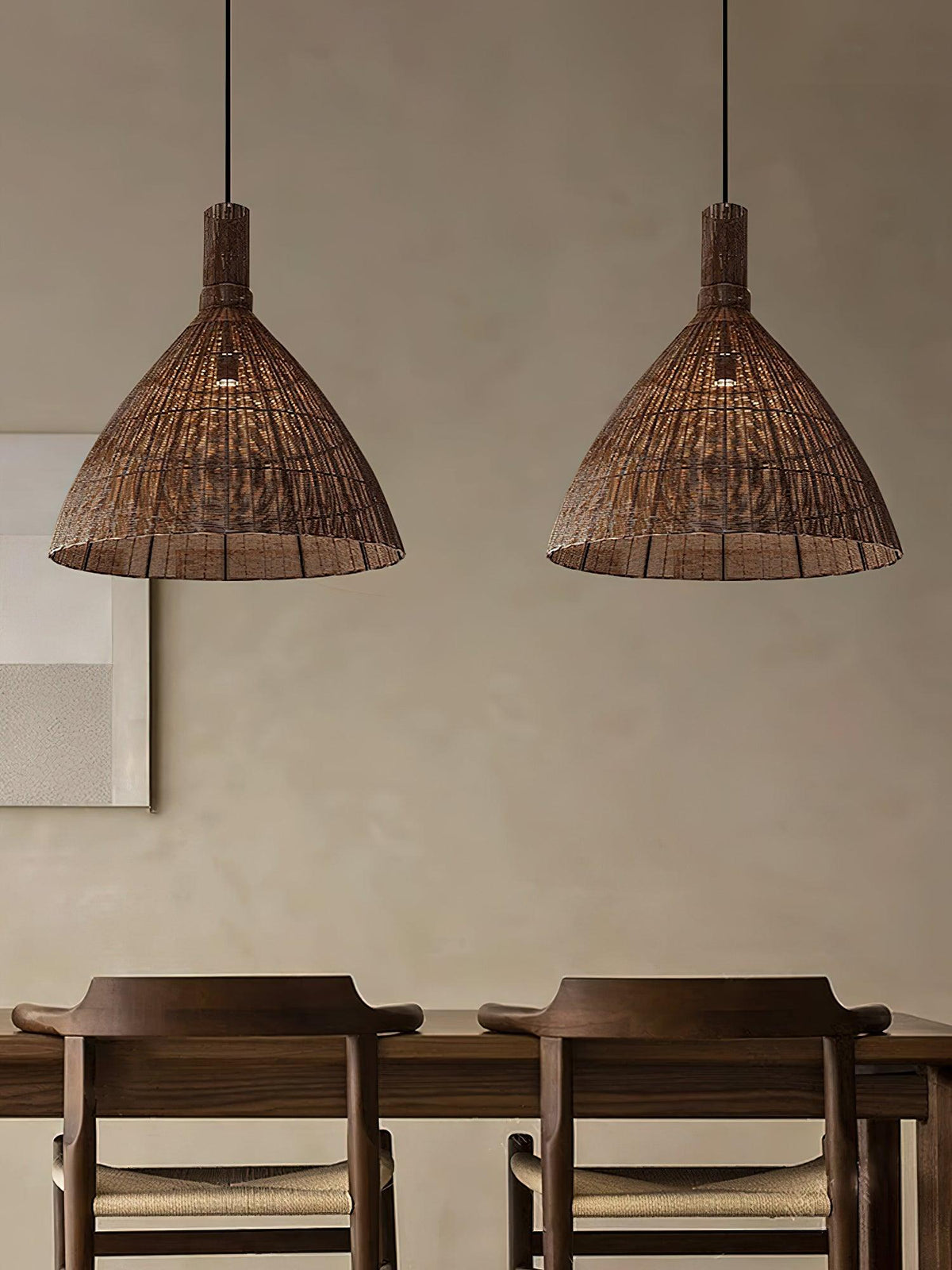 Dsplen hanglamp van natuurlijk rotan
