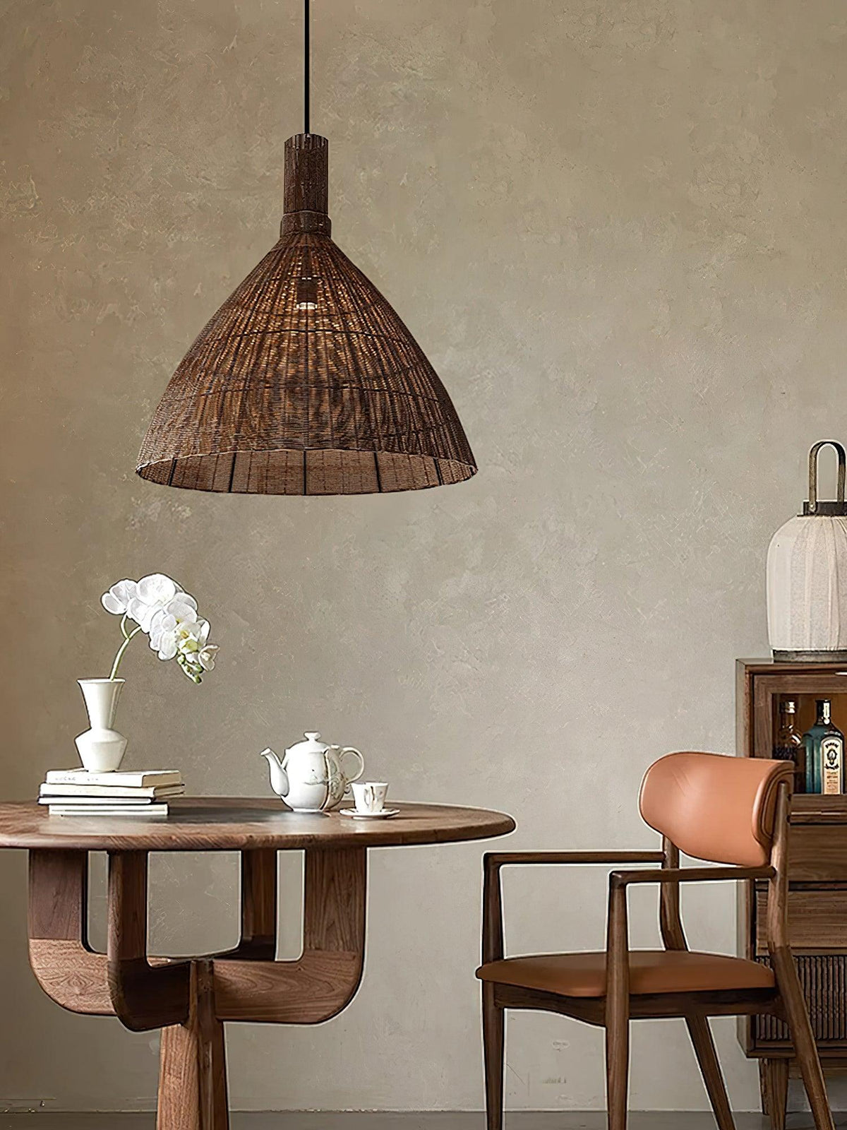 Dsplen hanglamp van natuurlijk rotan