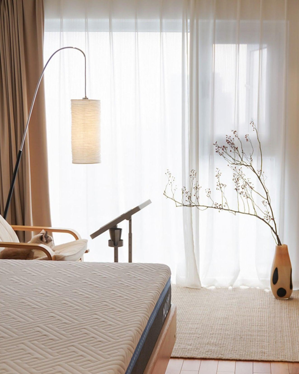 Polvin moderne vloerlamp van tissuepapier