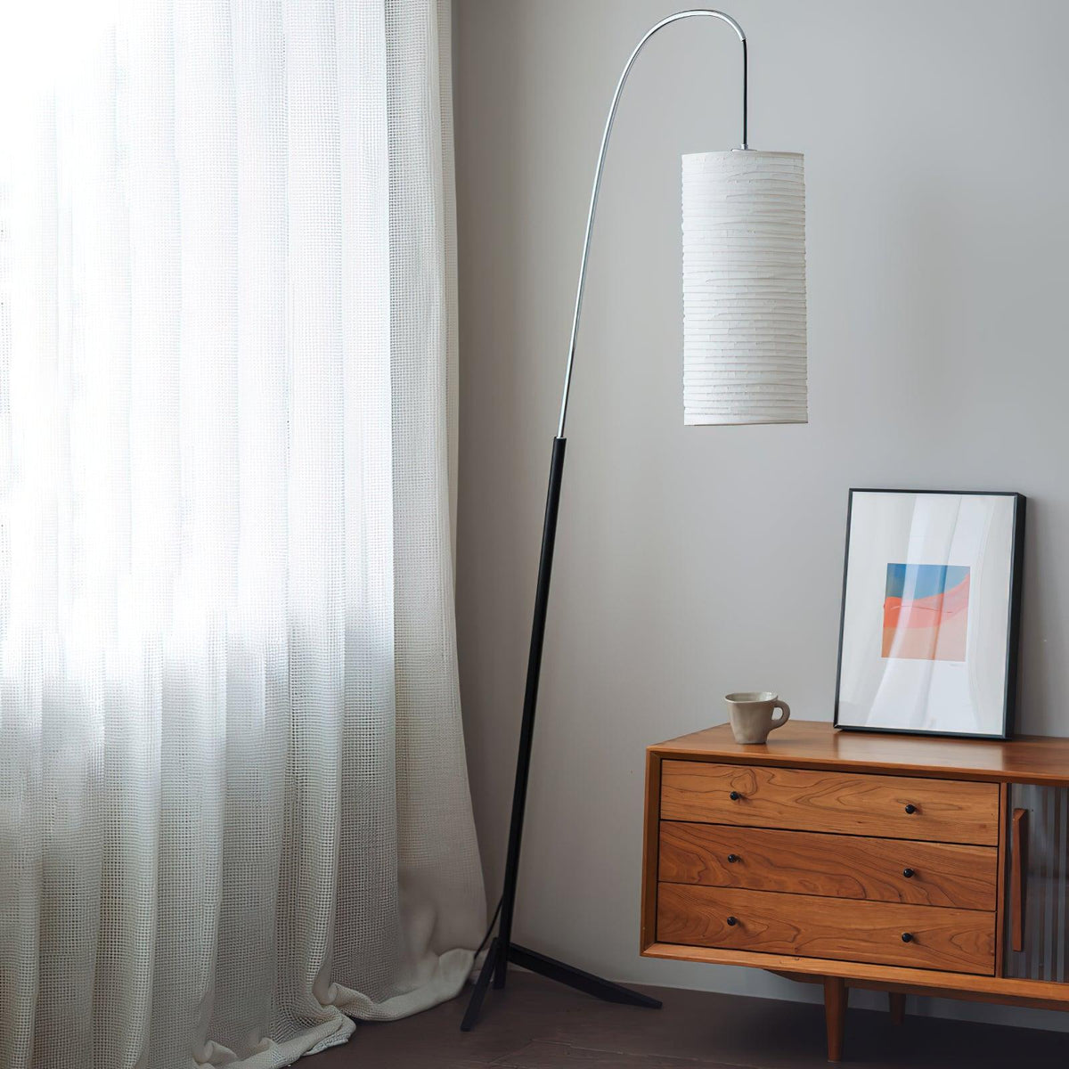 Polvin moderne vloerlamp van tissuepapier