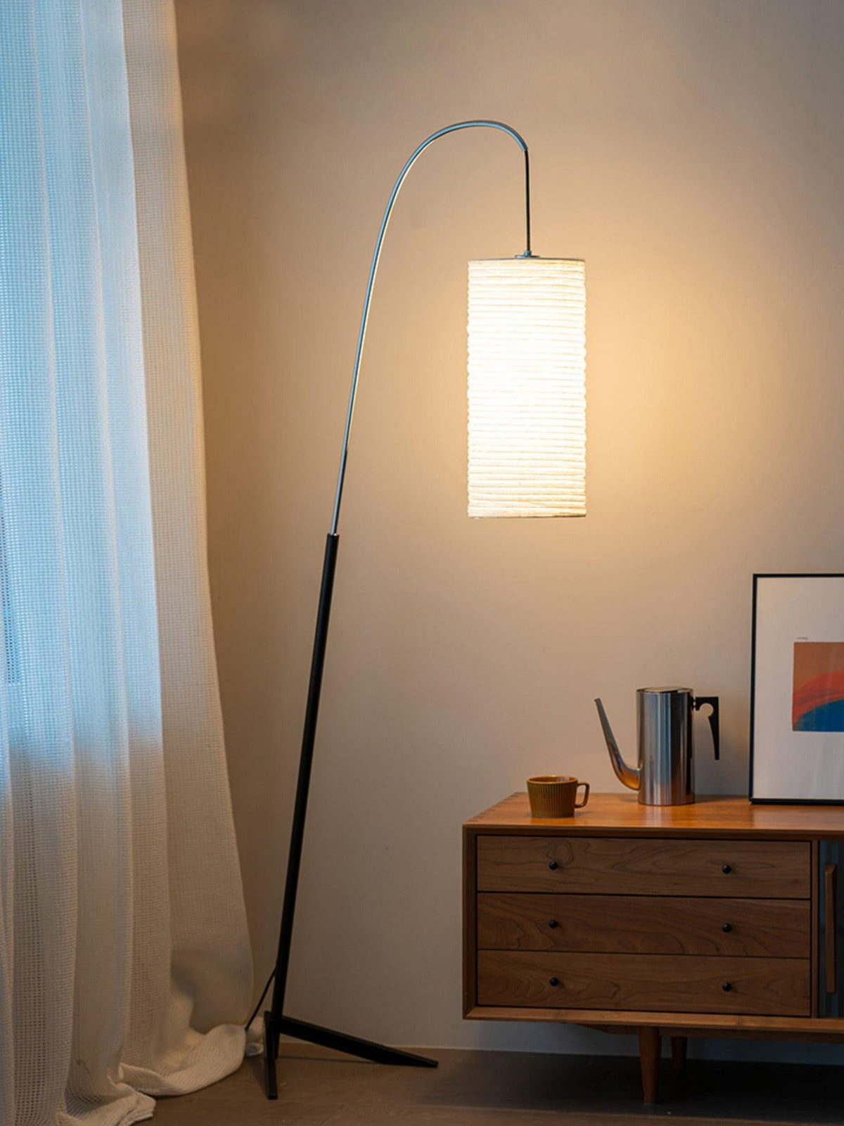 Polvin moderne vloerlamp van tissuepapier