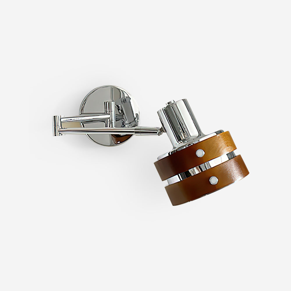 Karry wandlamp van hout met verstelbare arm, mid-century stijl