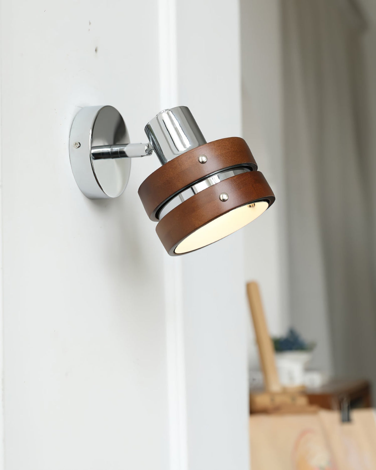 Avenor Premium Noordse kunst Walnoot wandlamp