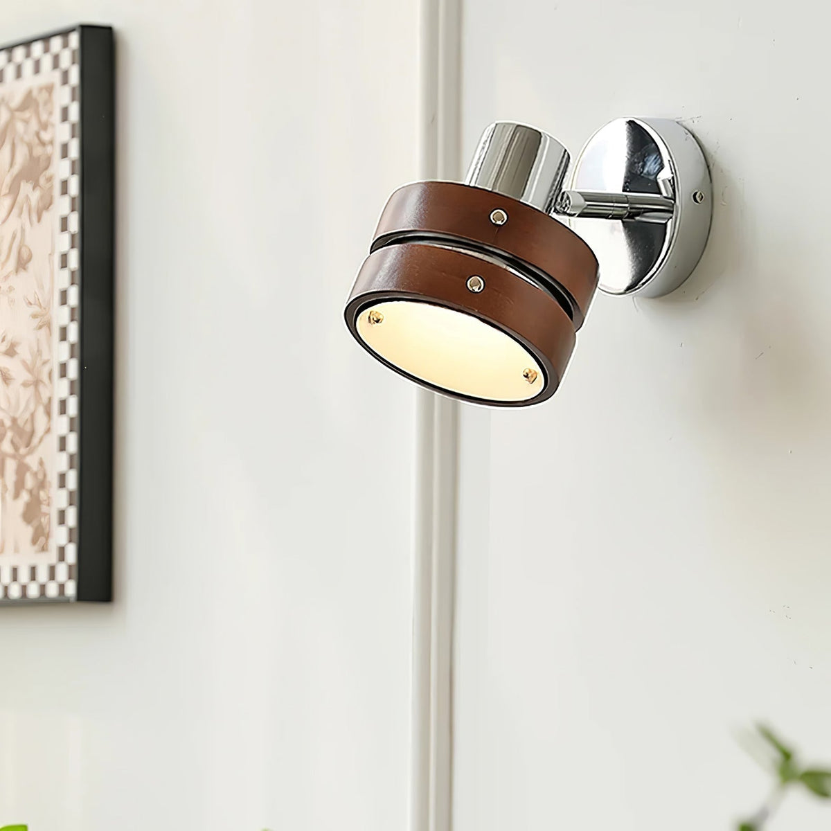 Avenor Premium Noordse kunst Walnoot wandlamp
