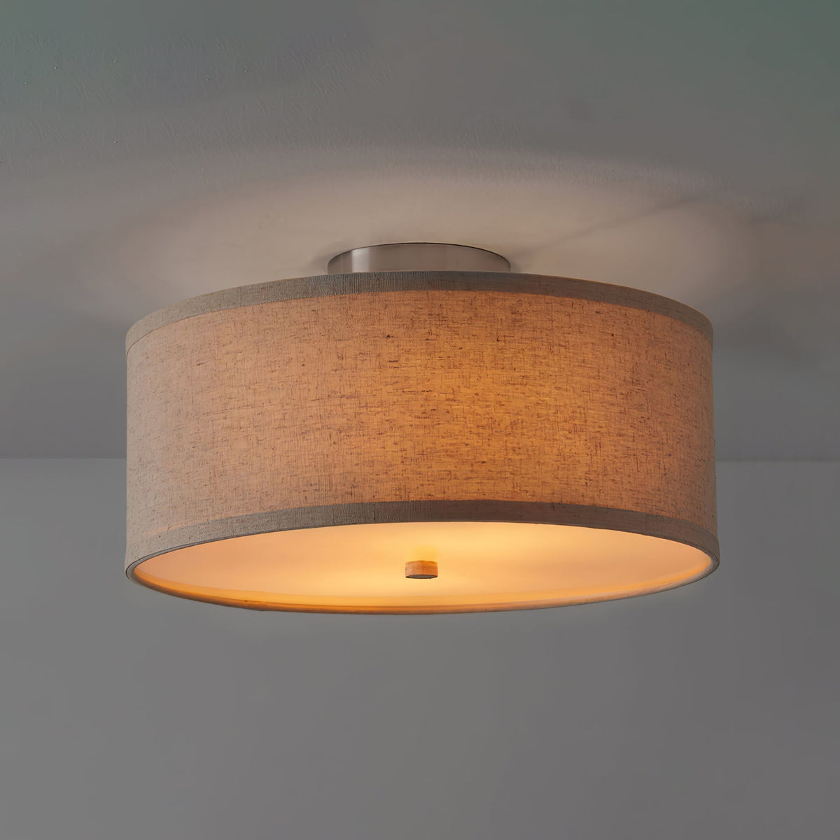 Qilvo plafondlamp linnen kap strak elegant