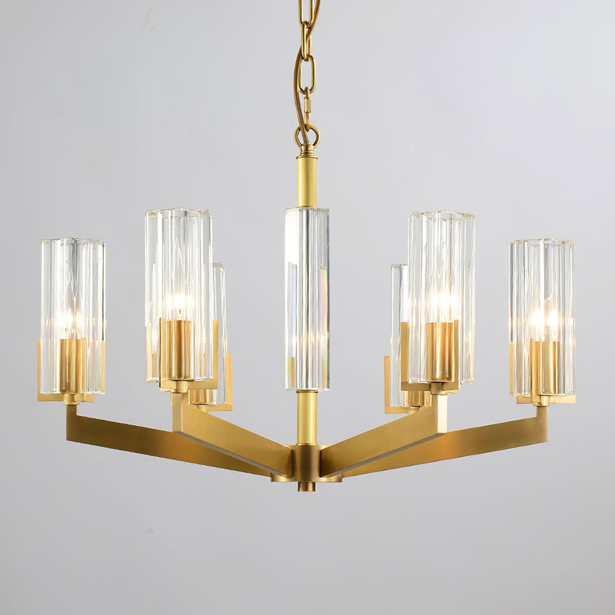 Velinora Kroonluchter messing glas Modern