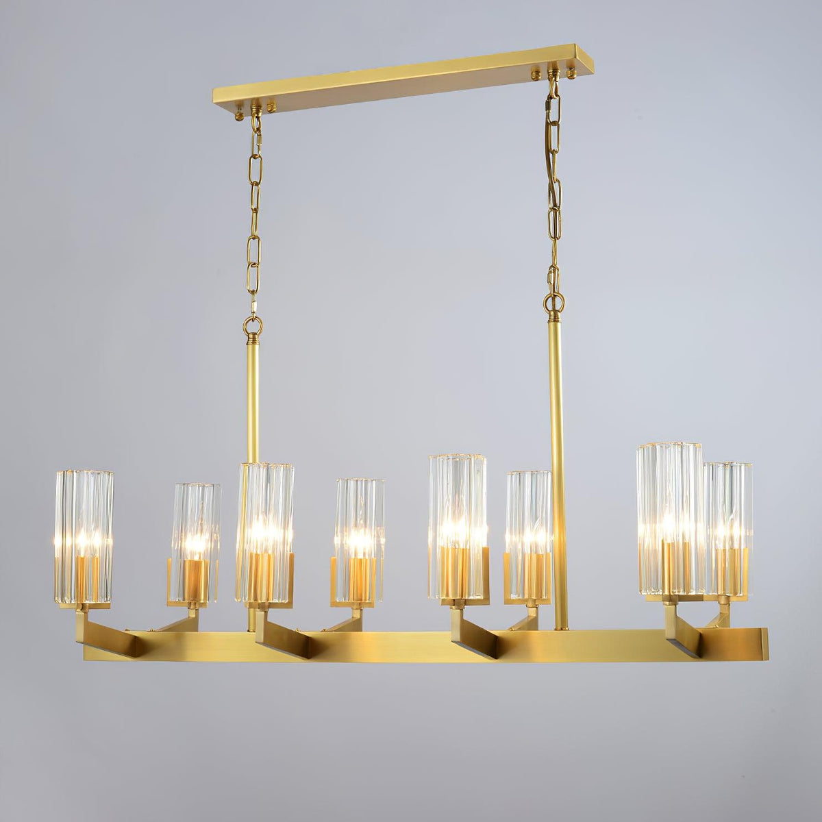 Velinora Kroonluchter messing glas Modern