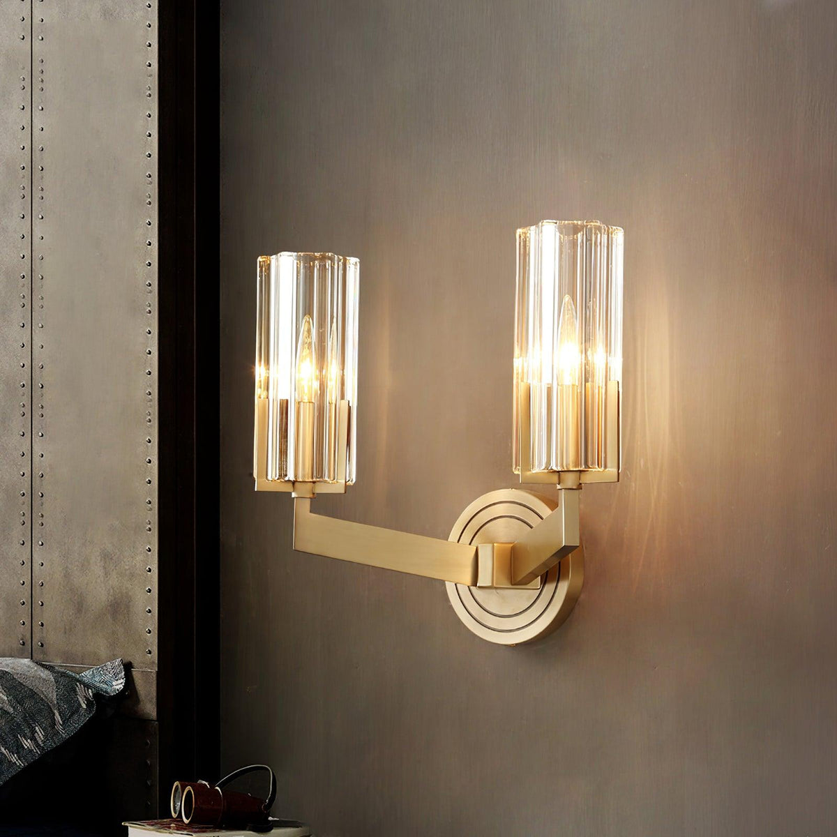 Coen Premium elegantie messing glas wandlamp