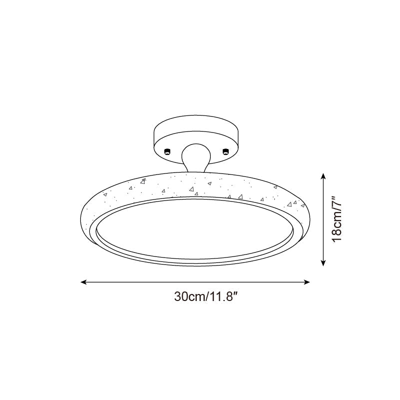 Luvia plafondlamp Semi Flush travertin