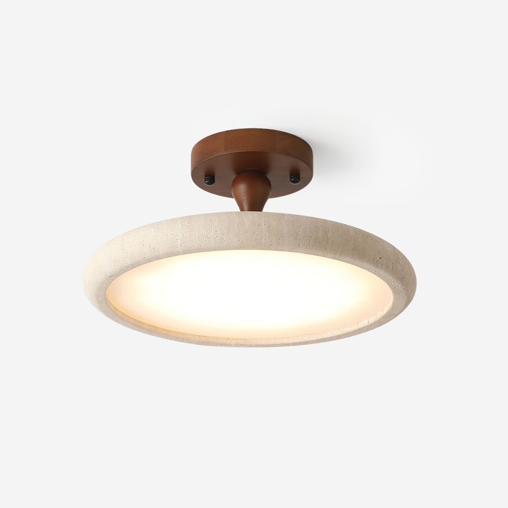 Luvia plafondlamp Semi Flush travertin