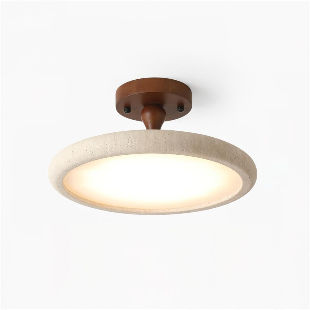 Luvia plafondlamp Semi Flush travertin