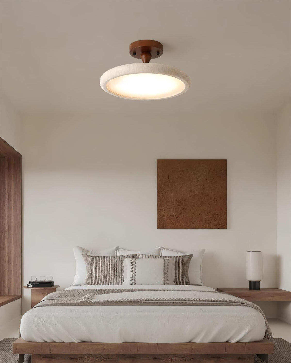 Luvia plafondlamp Semi Flush travertin