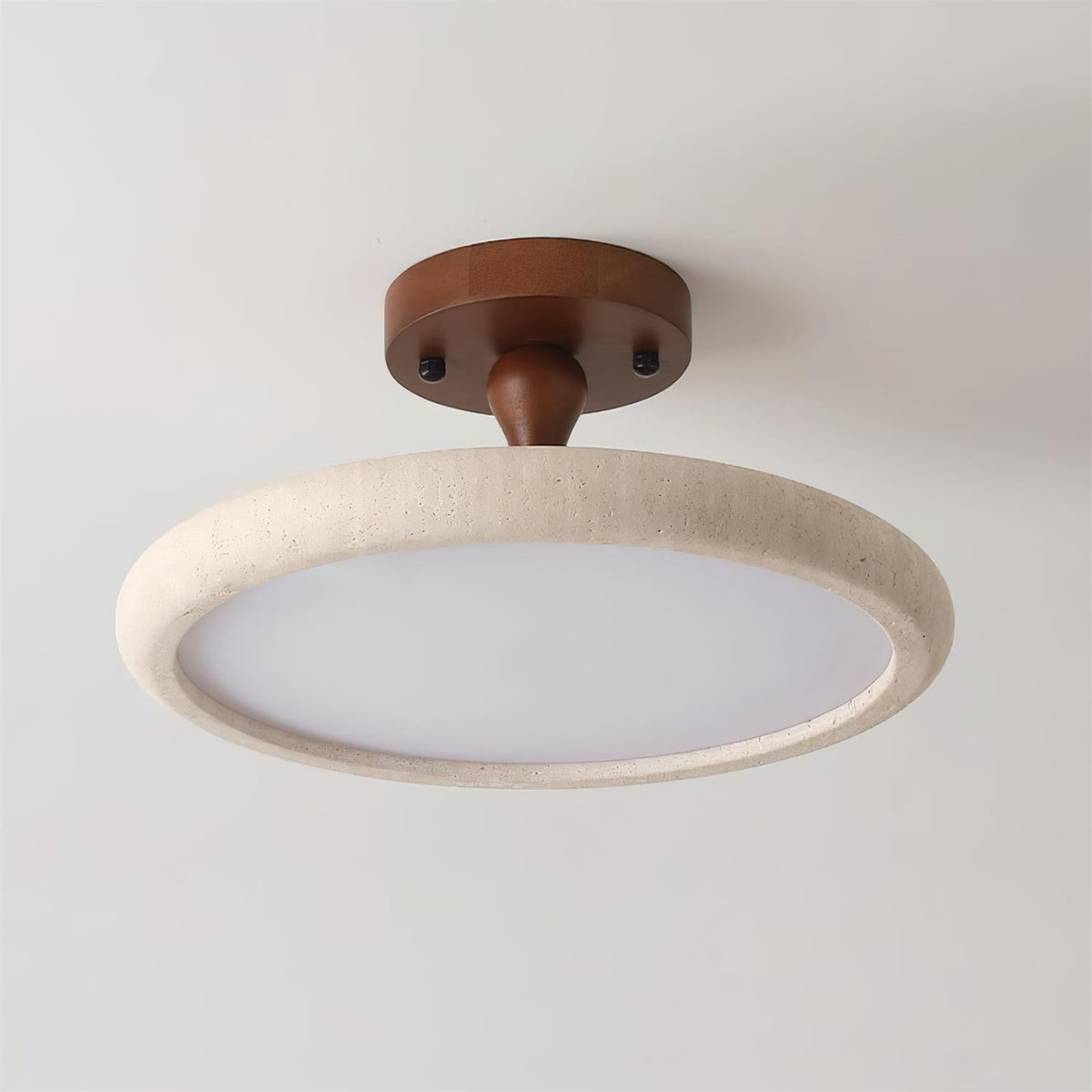 Luvia plafondlamp Semi Flush travertin