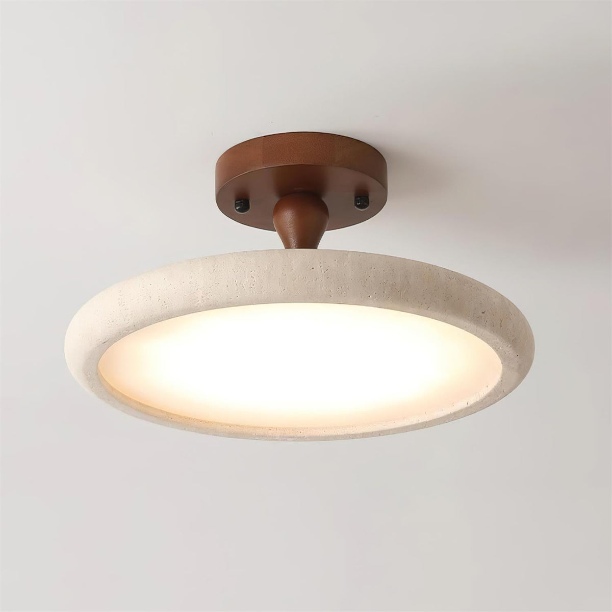 Luvia plafondlamp Semi Flush travertin