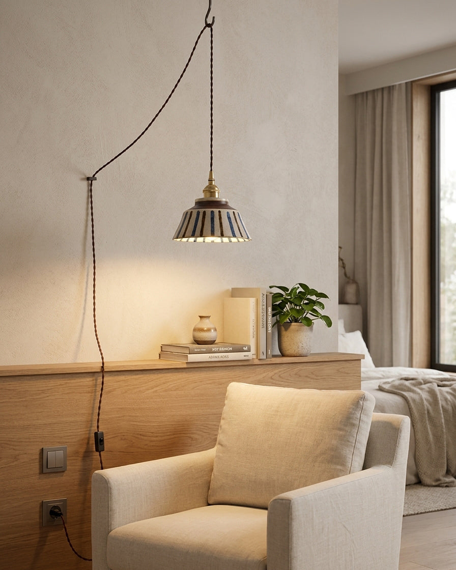 Indigo stekker-in hanglamp