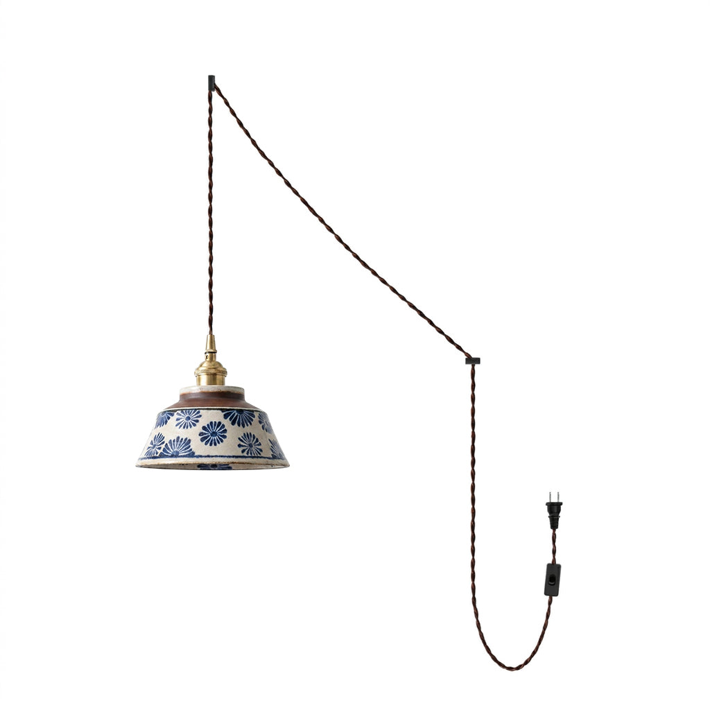 Indigo stekker-in hanglamp