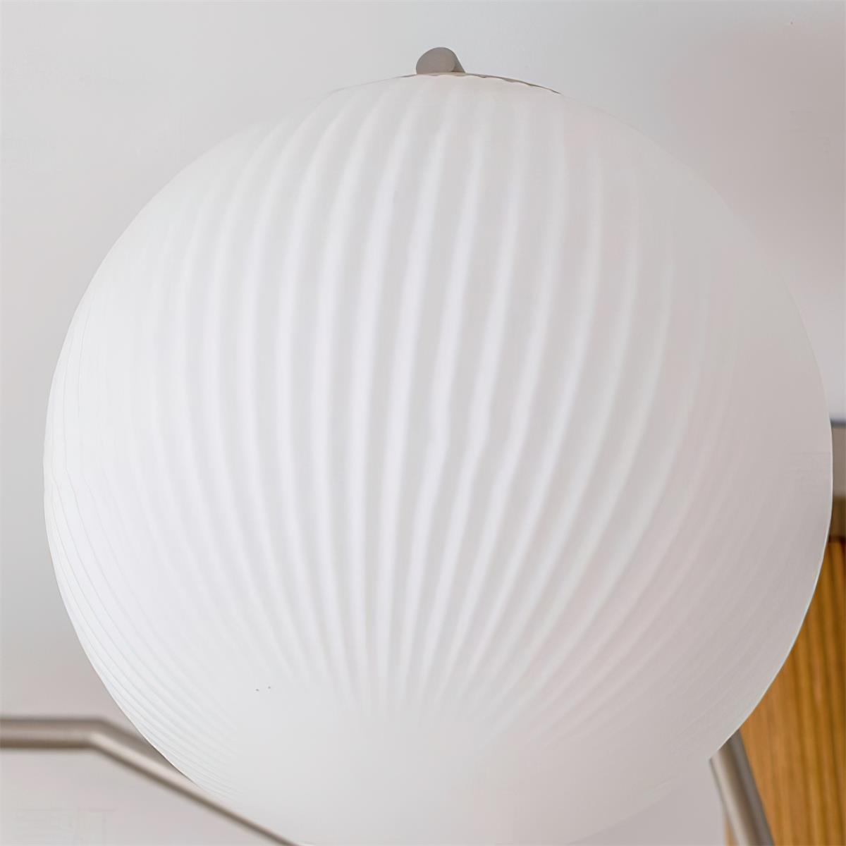 Plafondlamp met geïntegreerde LED/gloeilamp, bolvormige lampenkap, vlakke plafondlamp voor woonkamer