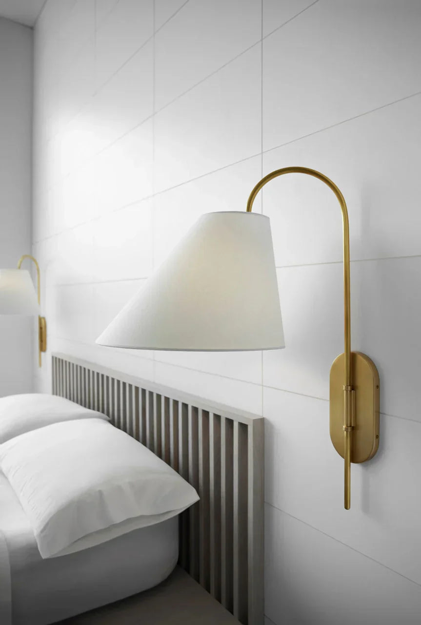 Carins Vintage Klassiek Metaal Stof Wandlamp Slaapkamer Eetkamer