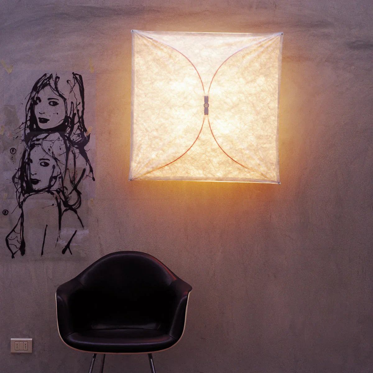 Ozawa Natuurlijk Papier Metaal Wit Wandlamp Eetkamer Slaapkamer