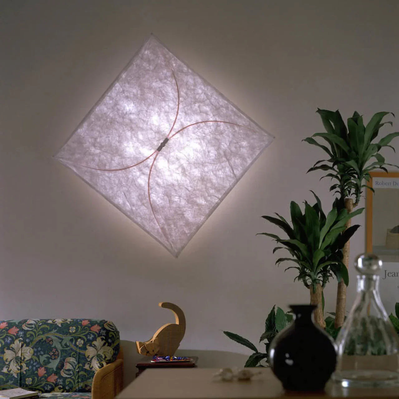 Ozawa Natuurlijk Papier Metaal Wit Wandlamp Eetkamer Slaapkamer