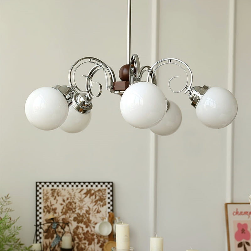 Valentina Vintage Crème Kroonluchter Glas Woonkamer Slaapkamer