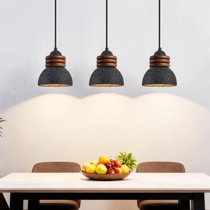 Riso Ring Zwart travertin hanglamp