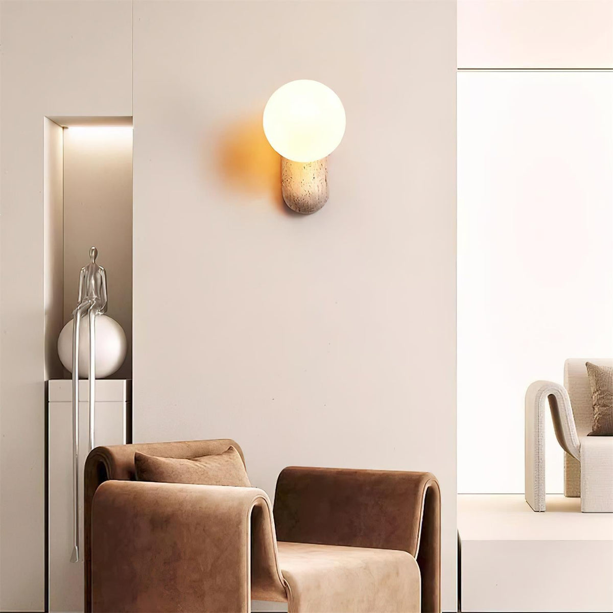 Tavelaria wandlamp travertin Organic Serenity