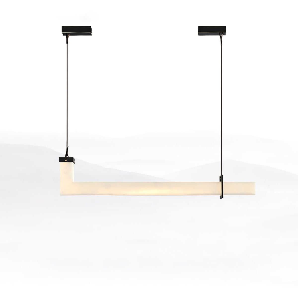 Nivienne Linear albasten hanglamp met goudkleurige accenten