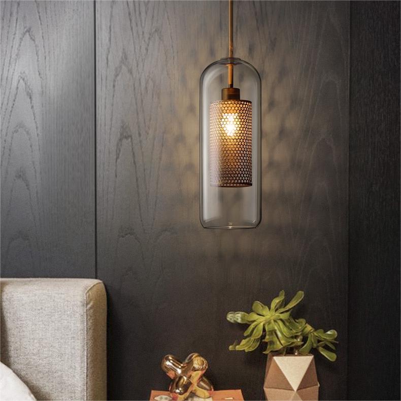 Oneal Retro Ronde LED Hanglampen Gouden Metaal Glas Woonkamer