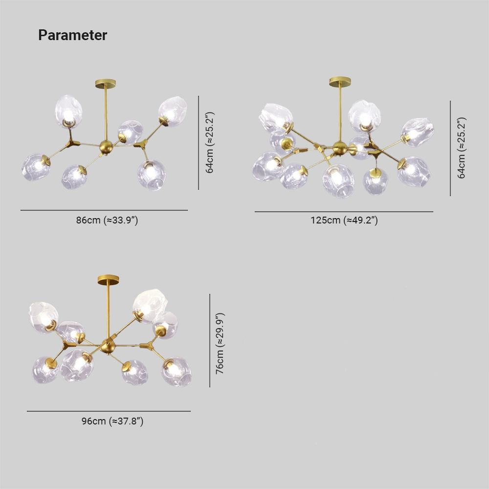 Valentina Moderne Bubbel LED Hanglamp Metaal/Glas Zwart/Goud Woonkamer/Slaapkamer