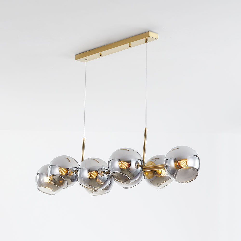 Valentina Ronde LED Hanglampen Zwart Goud Metaal Glas Woonkamer