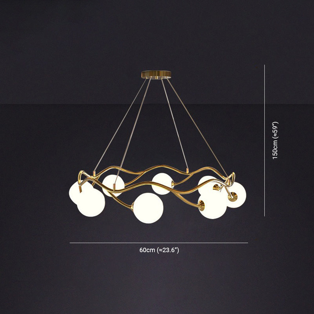 Valentina Ronde LED Hanglampen Messing Metaal Glas Woonkamer Eetkamer