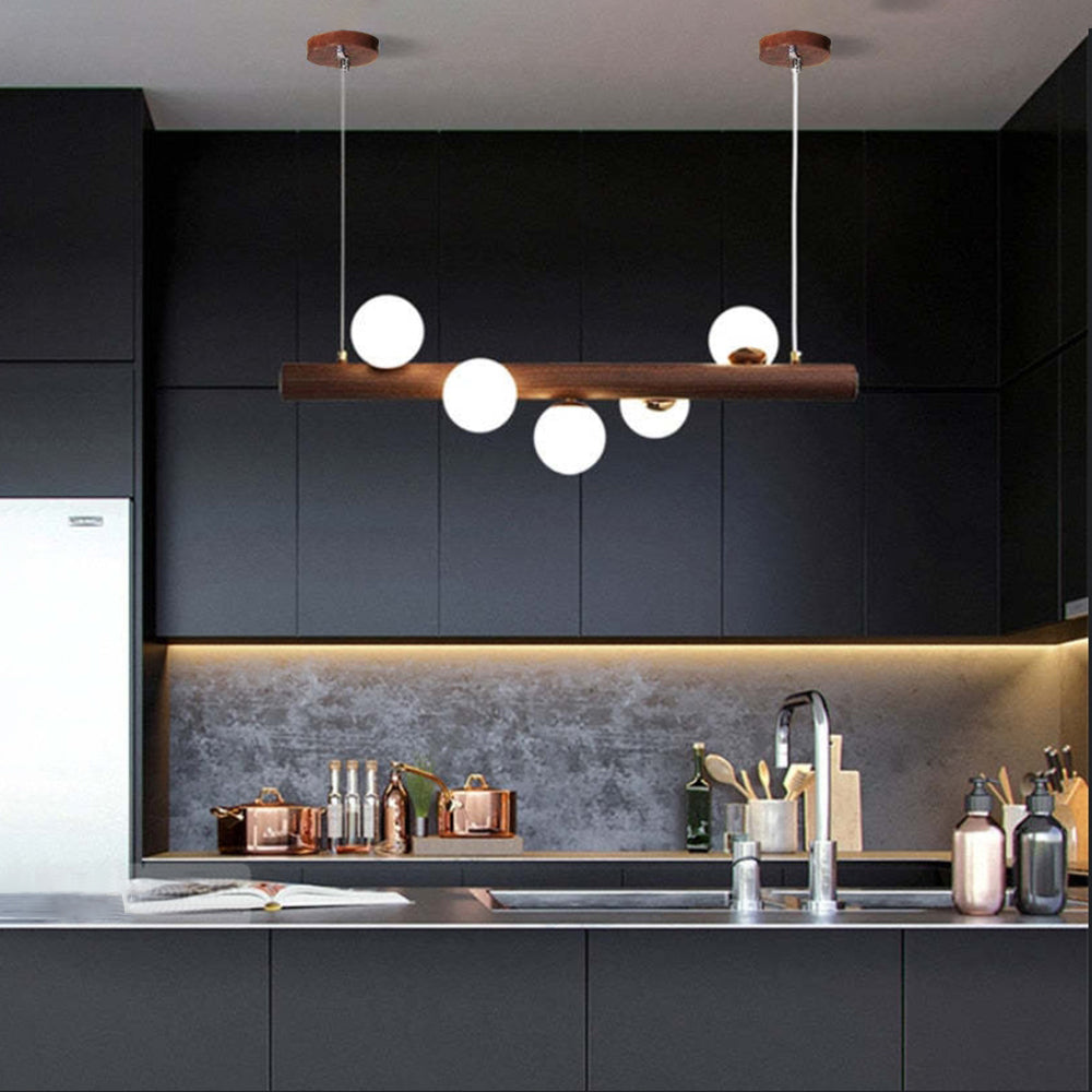 Valentina Hanglampen Bubble, Houten & Glas