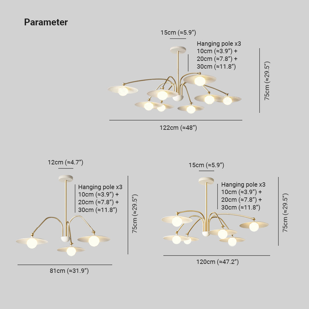 Cairns Ronde Moderne LED Hanglampen Wit Metaal Glas Slaapkamer