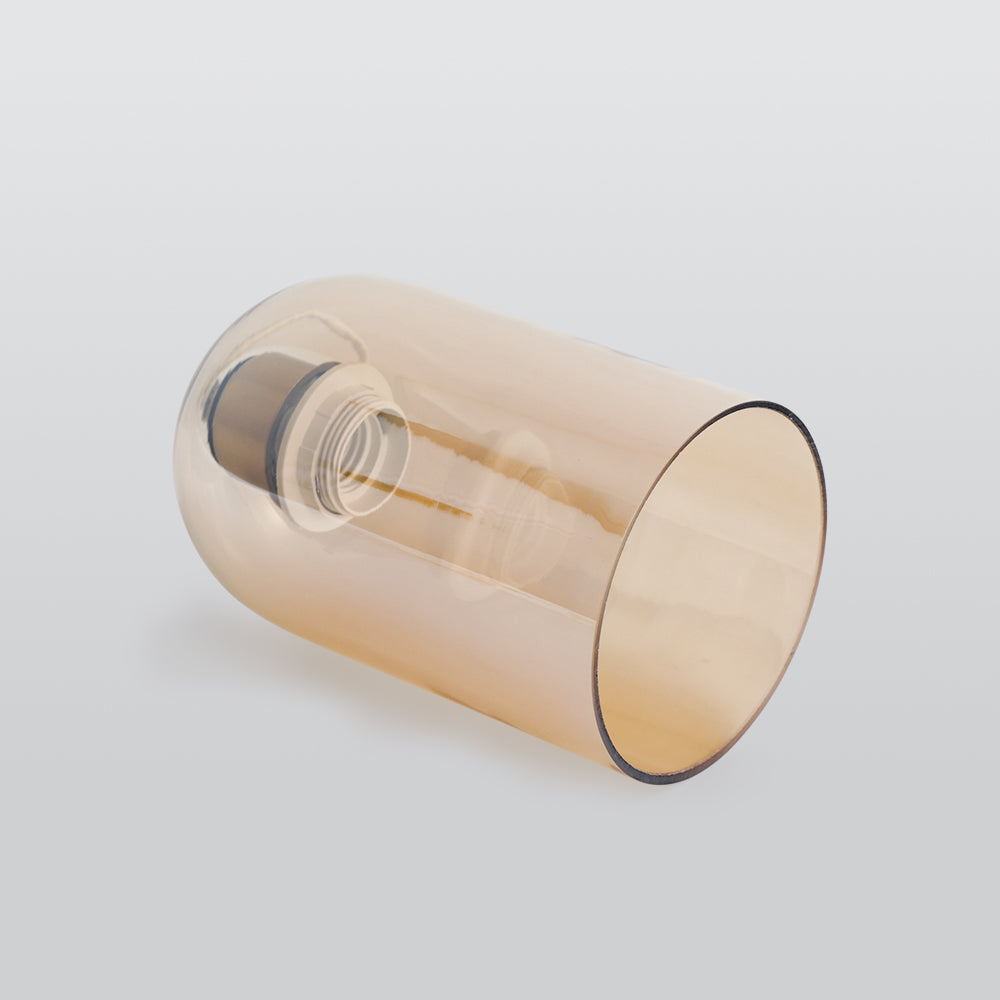 Sanna Vintage LED Plafondlamp Rookgrijs Cognac Metaal Glas Slaapkamer Woonkamer