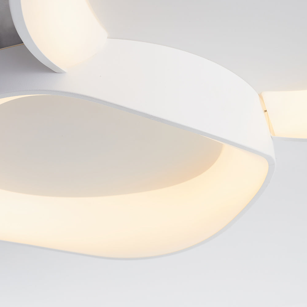Arisha Modern Wave Flush Mount Ceiling Light, Living Room, White