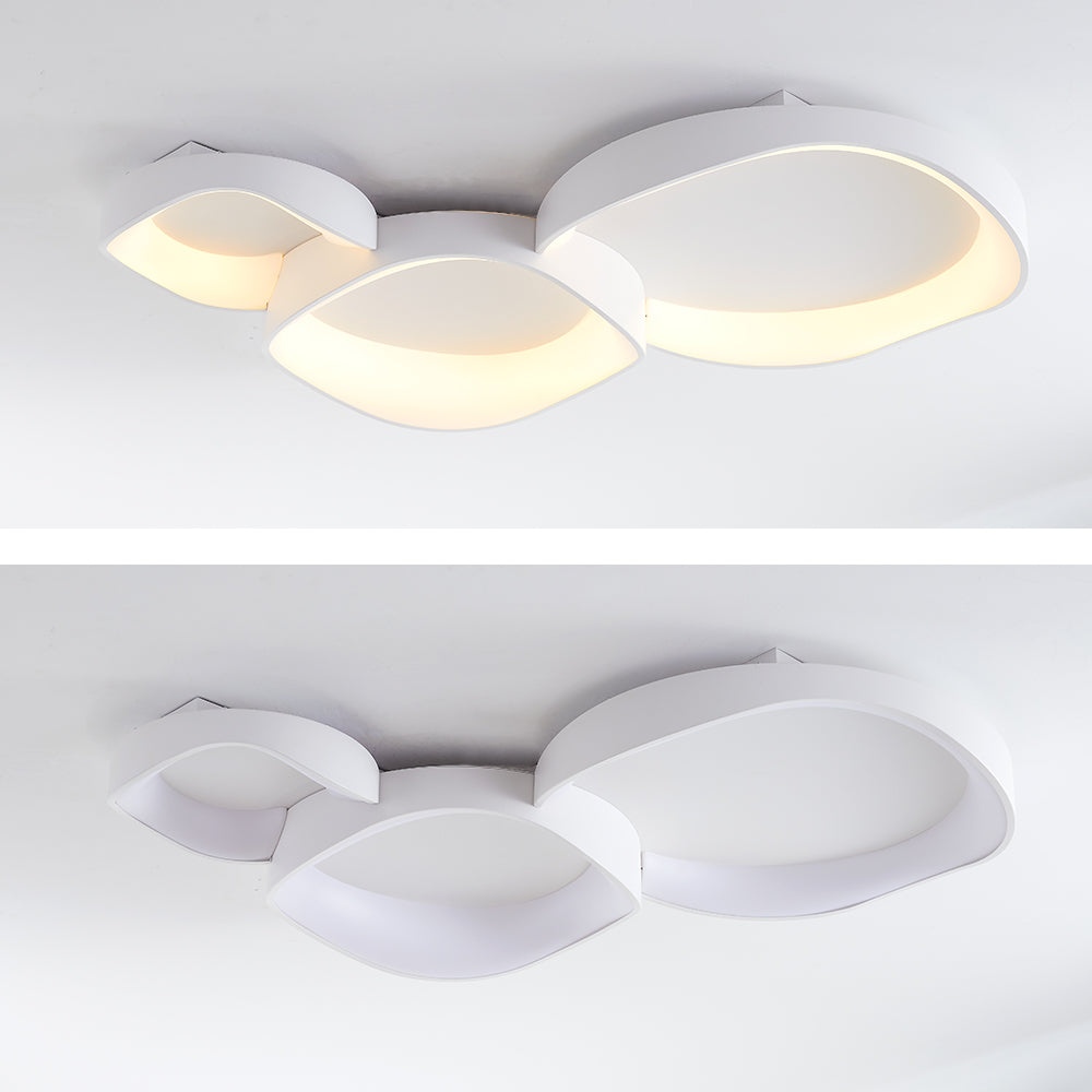 Arisha Modern Wave Flush Mount Ceiling Light, Living Room, White