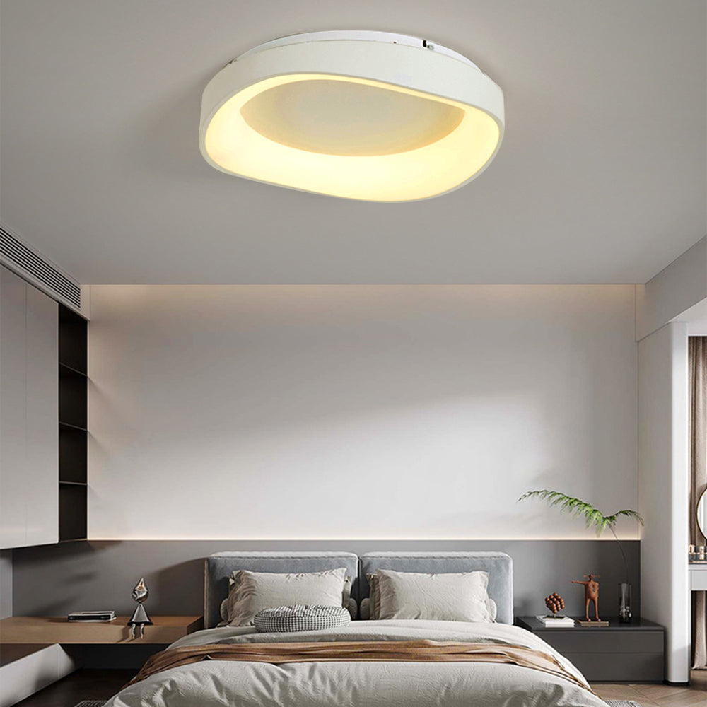 Arisha Modern Wave Flush Mount Ceiling Light, Living Room, White