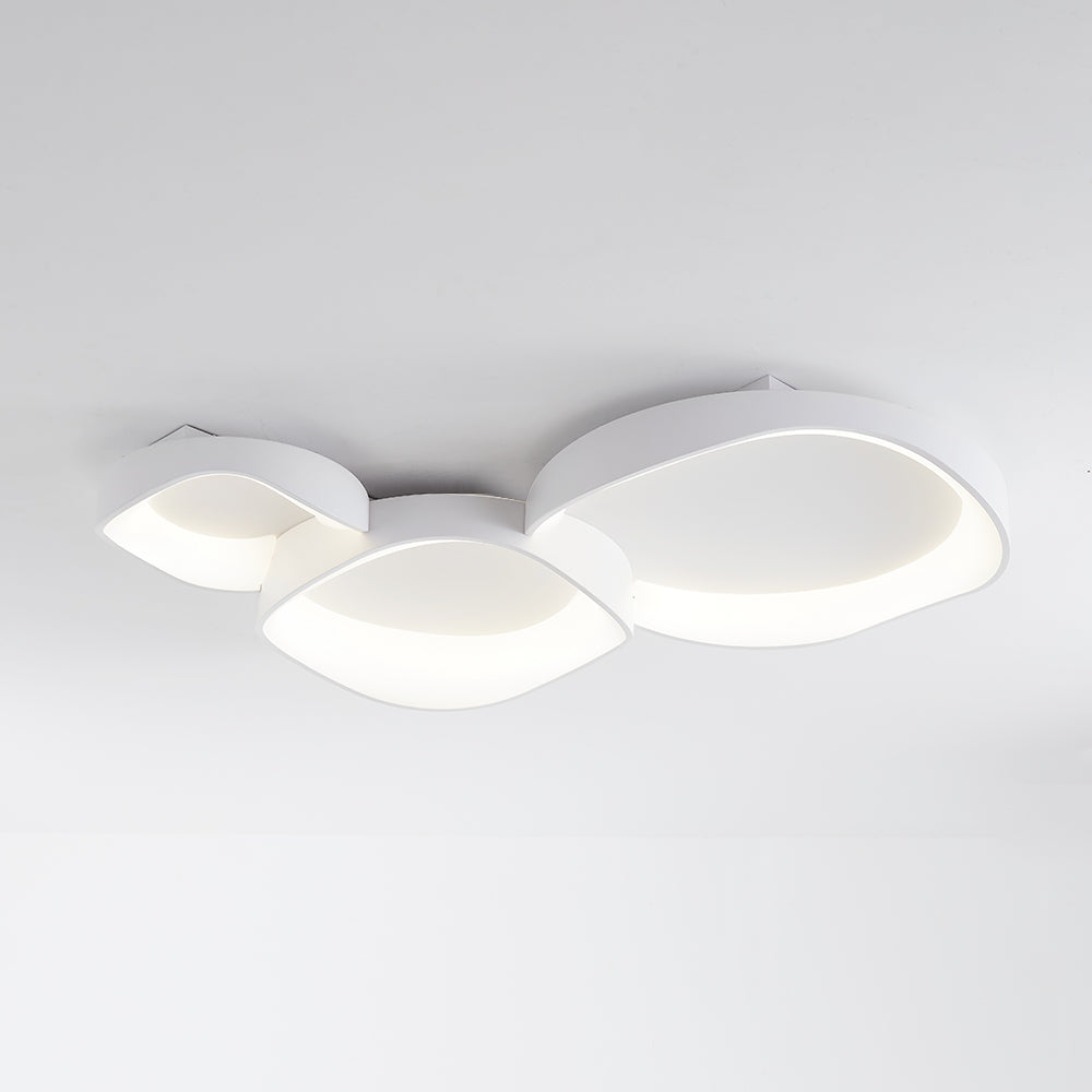 Arisha Modern Wave Flush Mount Ceiling Light, Living Room, White