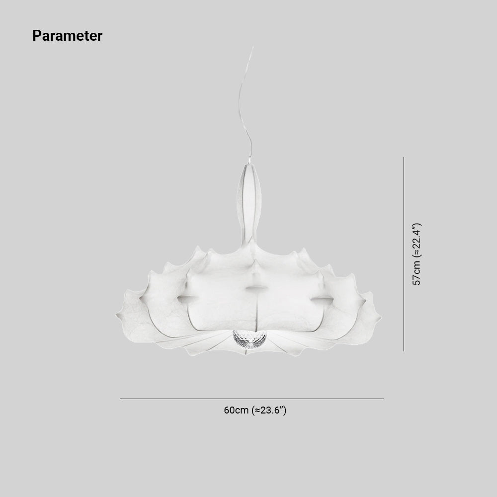 Renée Moderne Bloem LED Hanglamp Metaal/Stof Wit Slaap/Woon/Eetkamer