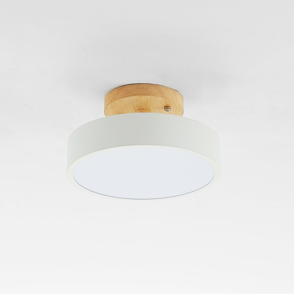 Quinn Moderne LED Plafondlamp Hout/Acryl Hout/Wit/Roze/Groen/Grijs Slaap/Eet/Woonkamer