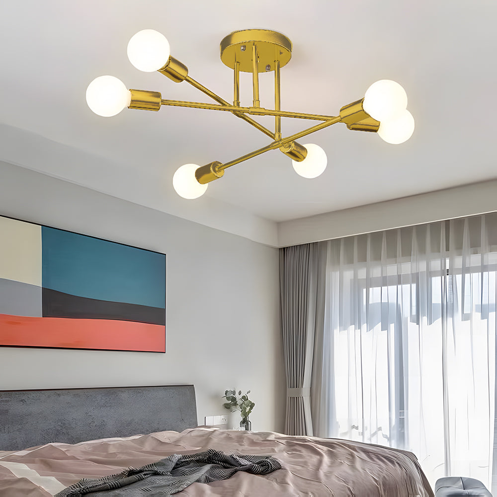 Valentina Moderne LED Plafondlampen Gouden Zwart Metaal Glas Eetkamer